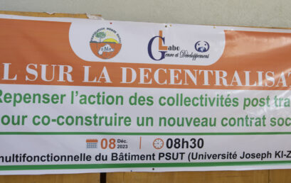UJKZ :Le Laboratoire Genre et Développement questionne la décentralisation à la burkinabè 